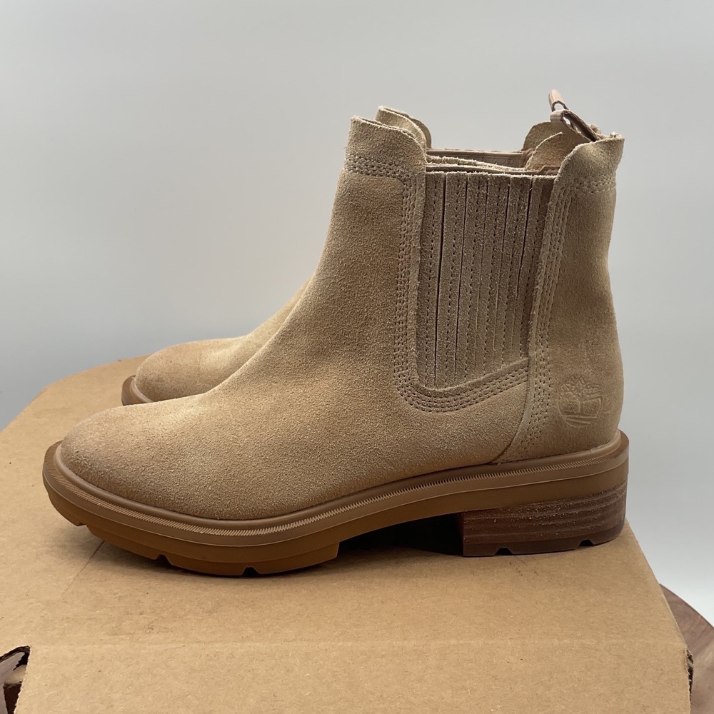 Timberland Courmayeur Valley Suede Chelsea Boots Beige TB0A2PBBER3 Womens 6